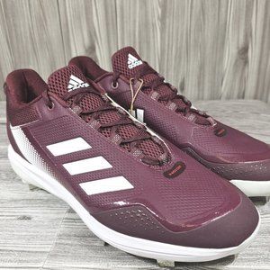 Adidas Icon 7 Metal Cleat Baseball Shoes - Maroon/White - Men's Size 13 NEW
